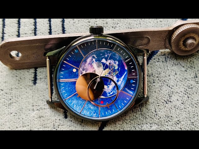 Unisex Wrist Watch Raketa Kopernik/Copernicus 18 jewels 2609ha PChZ black chrome made in USSR/Rocket