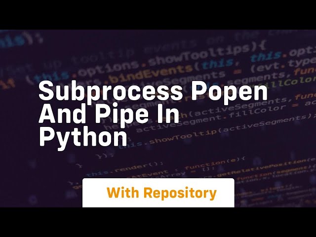 Subprocess Popen and PIPE in Python