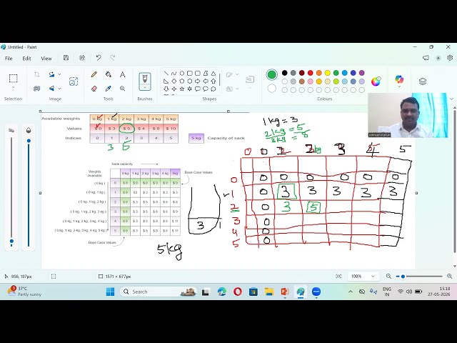 0/1 Knapsack Problem - Dynamic Programming - Tabulation Method