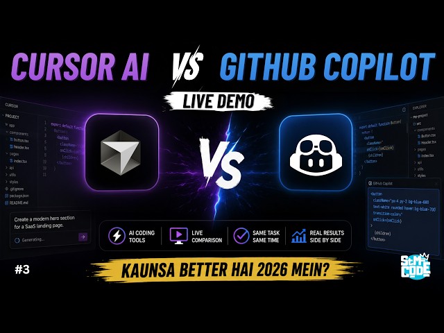 Cursor AI vs GitHub Copilot | Live Demo | Kaunsa Better Hai 2026 Mein?
