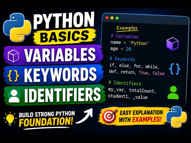 Variables, Keywords & Identifiers in Python | Python Tutorial for Beginners