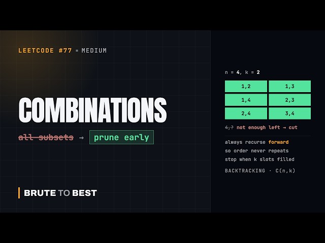 LeetCode #77: Combinations — Backtracking With Pruning