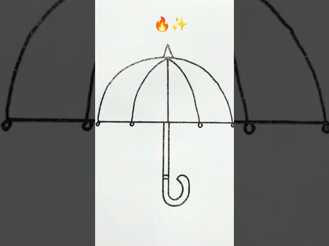 umbrella drawing  | how to draw an umbrella step by step #shorts #umbrella #drawing 🌂