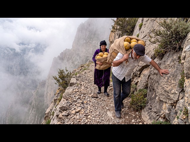 They Descended From a High Mountain And Carried 100 kg OF Melon Up The Mountain