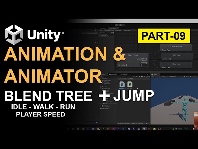 👉 Unity Animator Tutorial | Part 9 | Jump Animation | Complete Locomotion Setup  (Hindi)