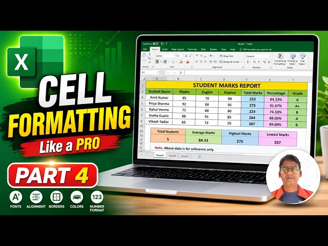 🔥Microsoft Excel Cell Formatting Tutorial for Beginners 2026 | Part 4 #excel