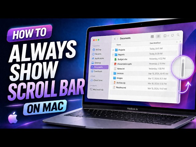 How to always show scroll bar on Mac #macbooktips