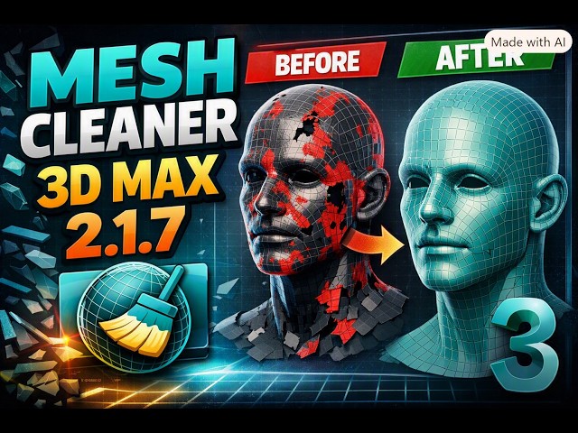 2.1.7 - Mesh Cleaner || 3ds Max Design, 3D Modeling, 3D Visualization Video, 3D Design