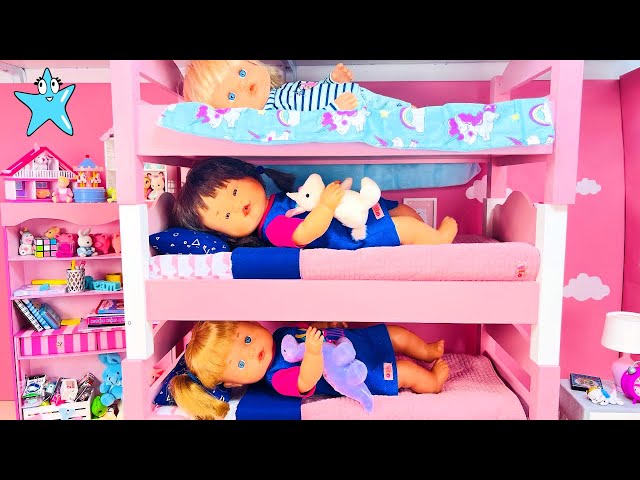 👧🏼ANI and ONA👧🏻 🎉🦩Sleepover party with CLOUD BEDS and a COLORFUL FOAM BATH!🛏️✨