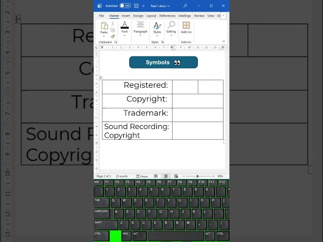 Stop searching through menus every time you need copyright, trademark, or registered symbols.