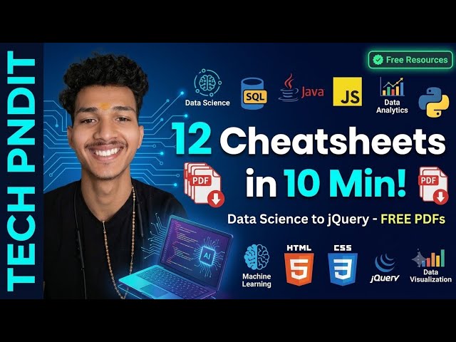 Stop Googling Syntax! ❌ 12 Free Coding Cheatsheets in 10 Mins! 🔥