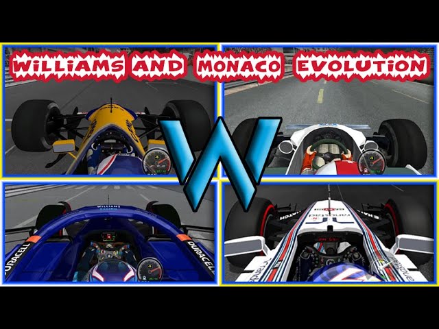 Monaco and Williams Evolution (1950-2023) | Onboard | rFactor  - Engine Sound