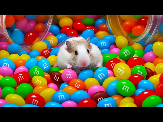 DIY Rainbow Hamster Maze with Colorful Candies | Hamster Escapes in Real Life