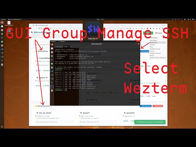 How I use Wezterm: GUI Group Manage SSH Hosts and tab enhancing