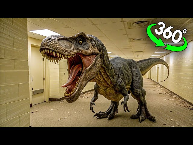 Escape from T-Rex in Backrooms| Jurassic World in 360°