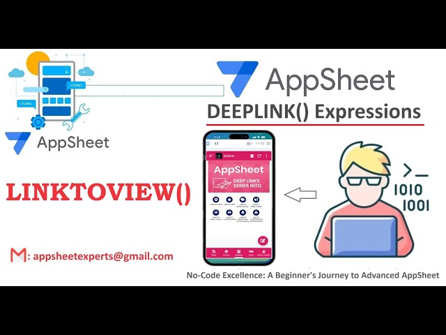 AppSheet tutorials | Deeplink expressions LINKTOVIEW() | AppSheet for Beginners | #appsheet