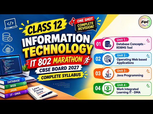 Class 12 IT 802 One Shot 🔥 Half Yearly Marathon | Information Technology | CBSE 2027 | Database Java