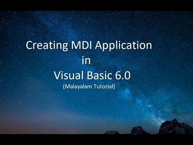 Creating MDI in Visual Basics 6.0 - Malayalam Tutorial By Insight Learningz