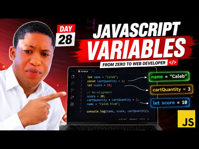 Day 28: JavaScript Variables Explained for Beginners | Let, Const & Var