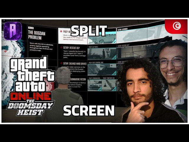 سينما على ارض الواقع 🍿🎥 | Grand Theft Auto V: The Doomsday Heist Prep SPLIT SCREEN