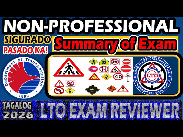 LTO EXAM REVIEWER  NON-PROFESSIONAL 2026 (TAGALOG) | CDE VALIDATION EXAM