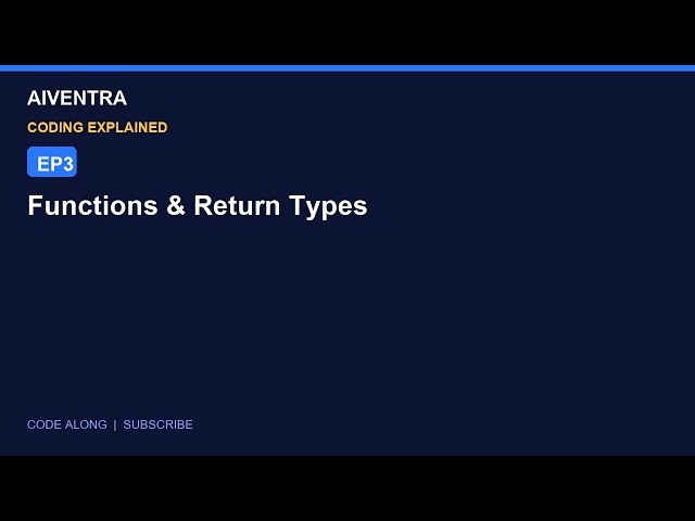 Dart Functions & Return Types - Code Tutorial