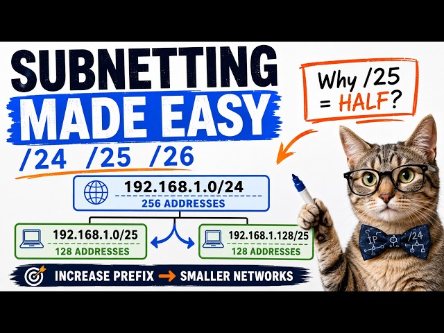 Subnetting Made Easy: Why /25 Cuts Your Network in HALF #computernetworking #ccna #cisconetworking