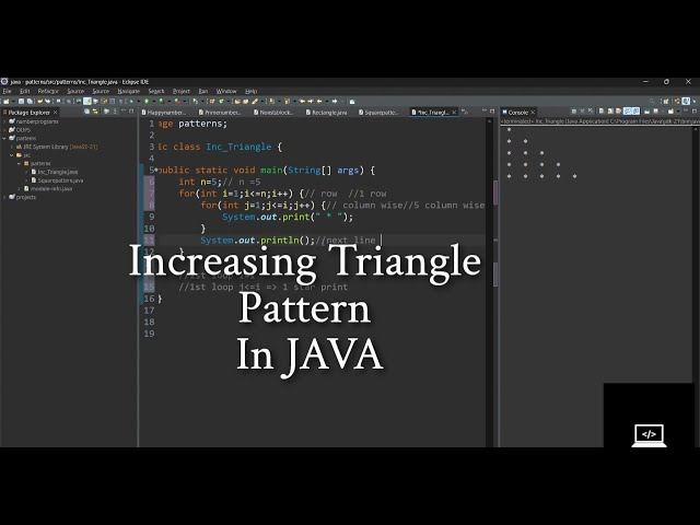 Increasing Triangle Pattern inTamil | Pattern |#javatamil#coding#java#programming #javabasics