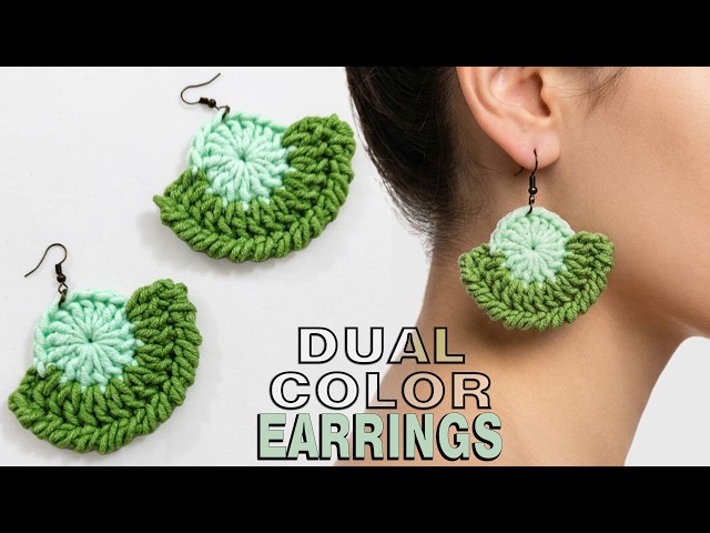 Crochet Dual-Color Earrings For Beginners - Quick & Easy DIY
