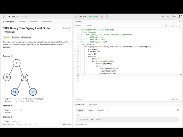 Binary Tree Zig Zag Level Order Traversal
