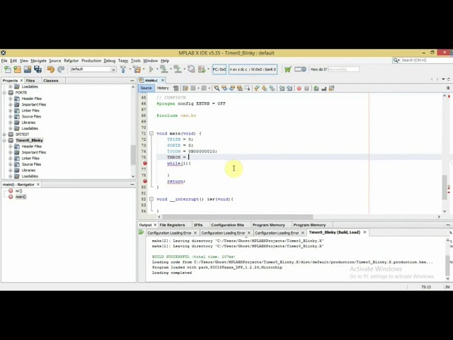 PIC18 Timers- Blink an LED with Timer0