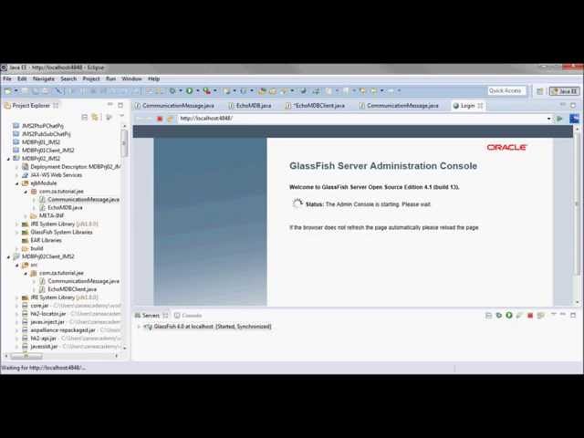 JMS 2.0 Tutorial - TemporaryQueue + GlassFish 4.1 + ObjectMessage + MDB + App Client