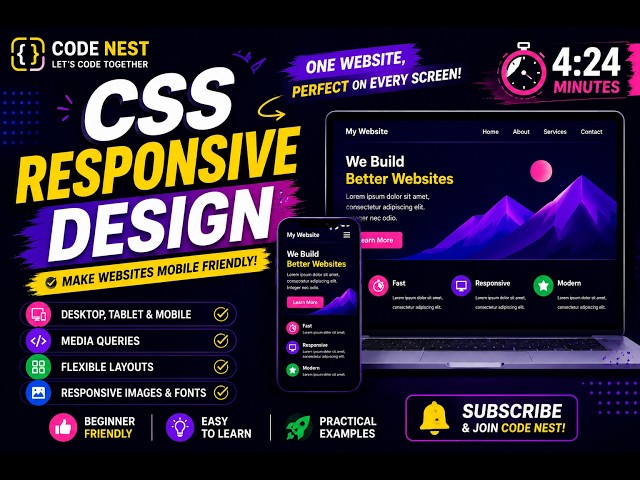 CSS Responsive Design | Make Websites Mobile Friendly | CodeNest