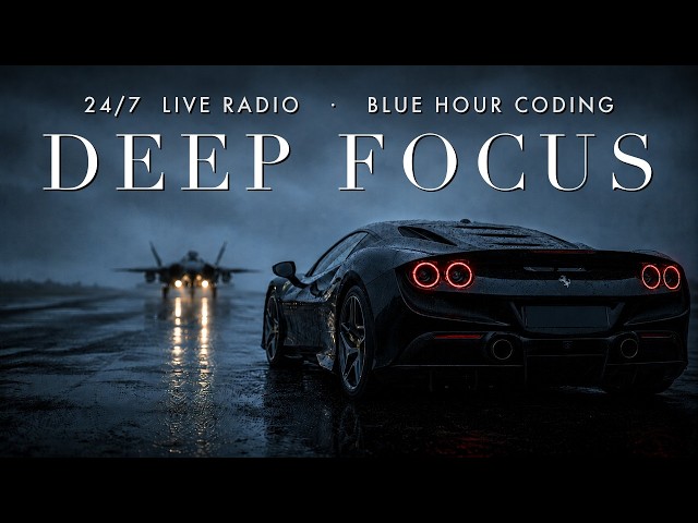 Deep Focus Radio 24/7 - Blue Hour Coding | Live Synthwave for Work, Study & Night Coding