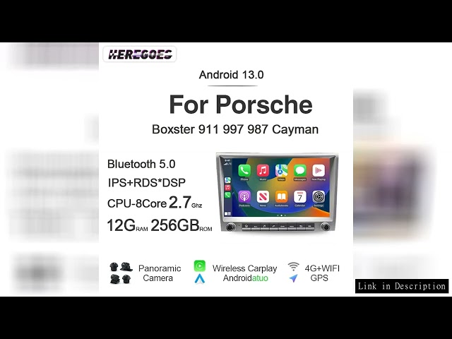 7862 720P Auto Android 13 12G+256G Car Radio GPS Player 4GB Carplay Navigation autoradio For Porsche