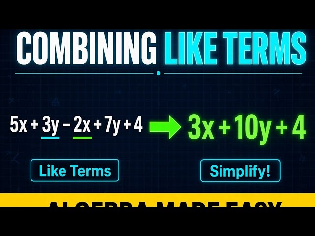 Combining Like Terms in Algebra – Clear Examples & Step-by-Step Explanation 