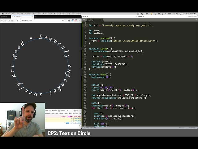 CP2: Text on Circle – Interactive Typography
