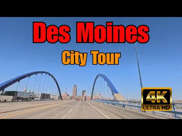 4K POV Drive: Des Moines International Airport to Central Des Moines, IA | Travel Video USA