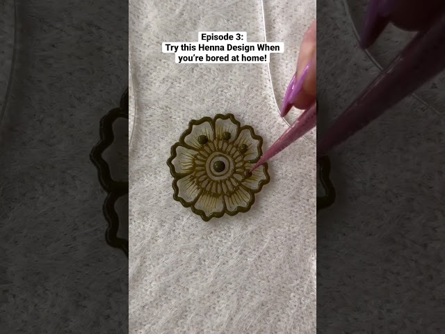 EASY henna design when ur BORED at home ✨ #hennatutorial #satisfyingvideos #mehndi