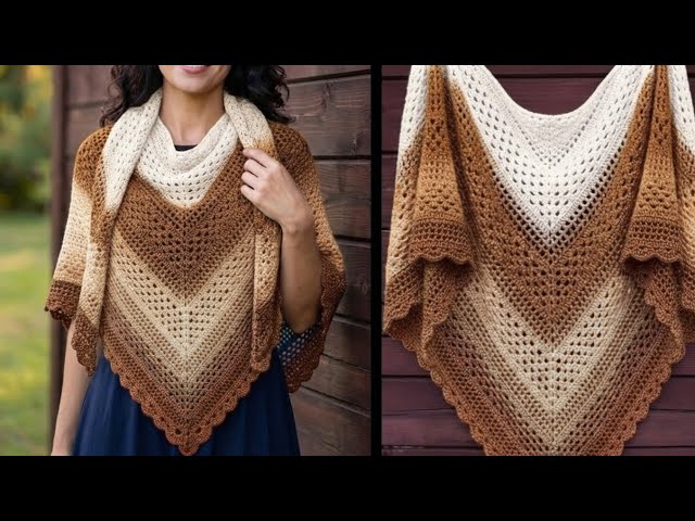 How to Crochet Quick Easy Women Shawl Pattern tutorial For Beginners#crochet#knitting#diy shawl