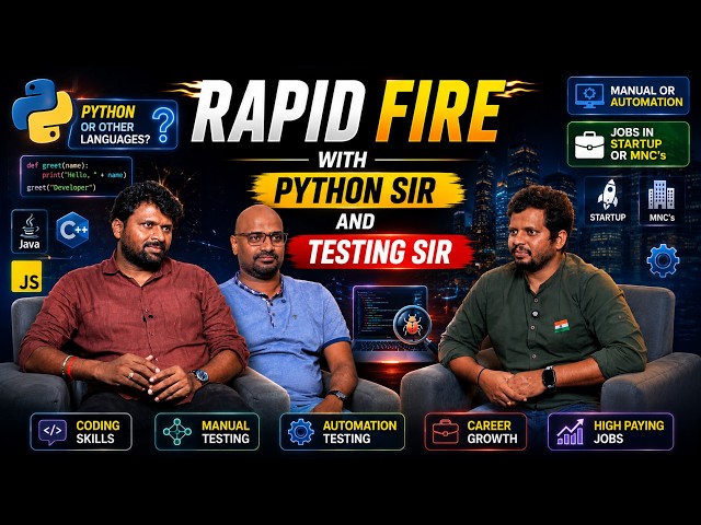 Rapid Fire with Python Sir and Testing Sir | Selenium Automation Training For Freshers In Hyderabad