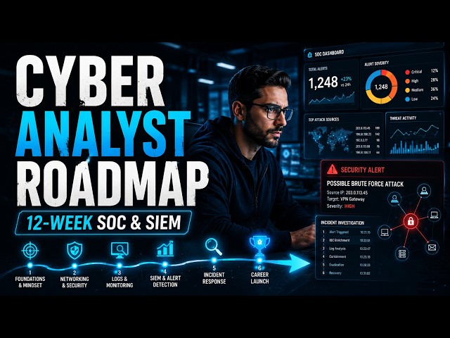 How to Become a Cybersecurity Analyst in 2026: 12-Week SOC, SIEM & EDR Roadmap
