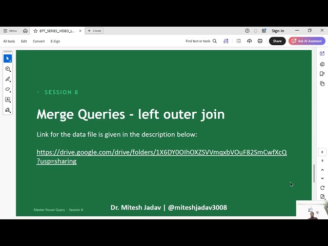 EPT 107 Merge queries - left outer join