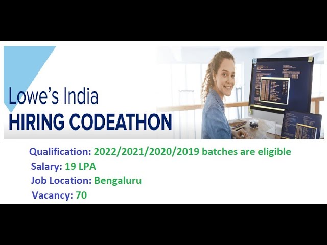Lowe’s India – Hiring Codeathon | Salary 19 LPA | Code With Anurag