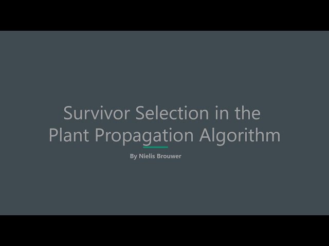 Thesis defense: survivor selection in the plant propagation algorithm