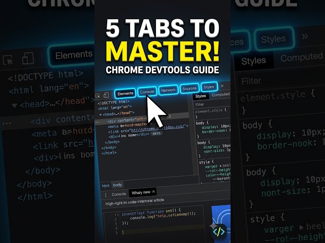 Learn These 5 Chrome DevTools Tabs 🔥 #shorts