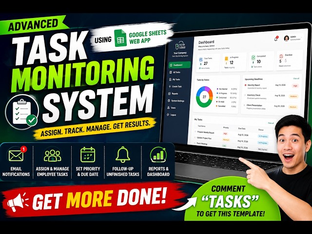 Task Monitoring System Using Google Sheets Web App | Assign, Track & Manage Employee Tasks