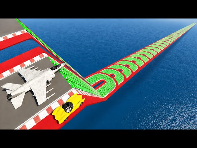 Fire Car vs Jet on the Craziest Ramp Ever - GTA 5 Online