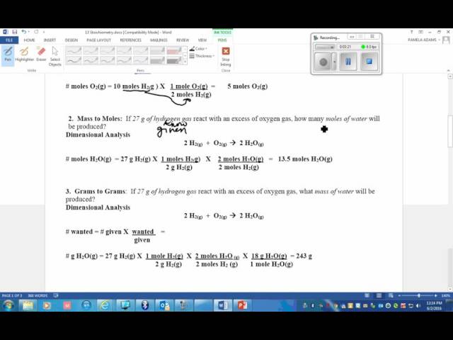 Stoichiometry Using Dimensional Analysis
