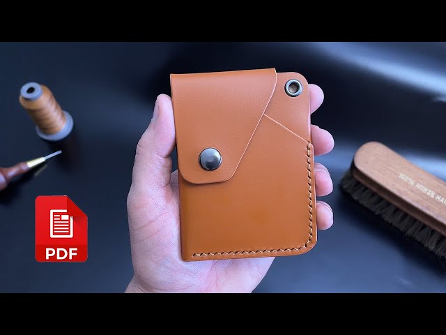 How to craft a simple leather wallet Bi-52. PDF Pattern in the description under the video